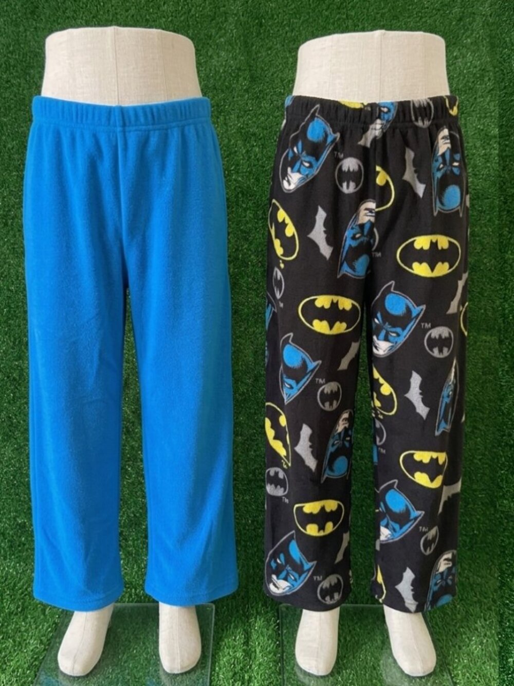 Batman Kids Fleece Pajama Pants 2 Pack Size 8 Black Blue Flame Resistant Lounge